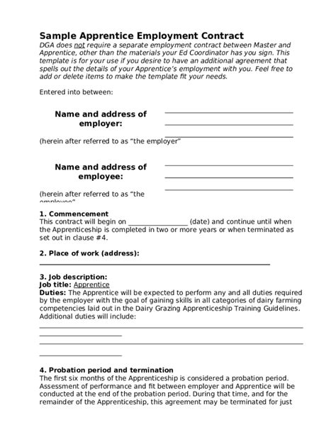 contract between employer and apprentice.